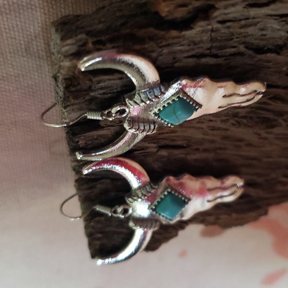 Longhorn Earrings Cattle Cow Steer Bull Vaca Toro Vaquera Vaqueros Rodeo Cowgirl - Picture 6 of 9